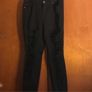 Ashley Stewart Distressed Black Jeans